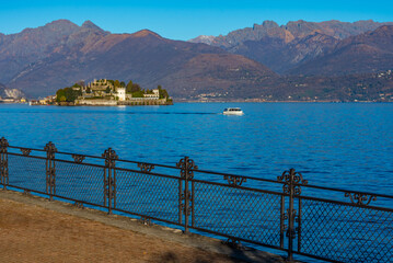Naklejka premium Panorama view of Isola Bella at Lago Maggiore, Italy