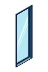 Isometric window. Modern closed window. Interior elements. Furniture elements. Isometric furniture