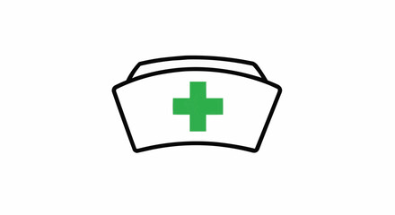 Obraz premium Health, medicine and nursing vector nurse hat vector illustration for medical professionals healthcare and nursing design projects vector art