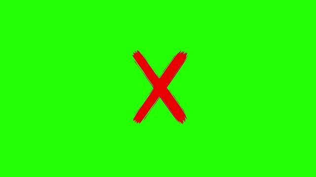 Cross Mark Symbol Animation | Transparent Background.  Error Cross Mark Animation. Red cross mark animation with smooth motion graphics. 