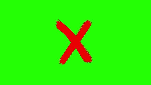 Cross Mark Symbol Animation | Transparent Background.  Error Cross Mark Animation. Red cross mark animation with smooth motion graphics. 