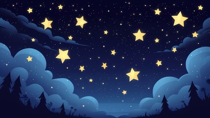 Night Sky Landscape: A Dreamy Starry Night