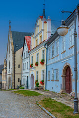 Obraz premium Colourful houses in Czech town Polna