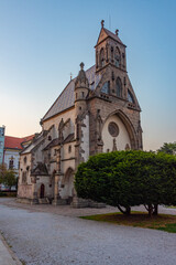Fototapeta premium Sunset view of the Saint Elisabeth cathedral and Saint Michael c