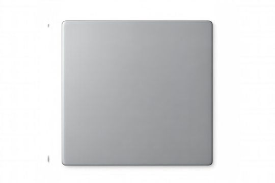 Simple gray square with rounded corners floating on a transparent background, perfect for presentations or designs