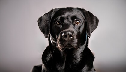 Fototapeta premium a sleek black labrador retriever sitting proudly exuding loyalty and playfulness