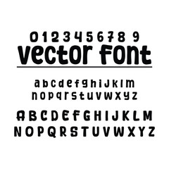 Vector Font - Bold Rounded Sans Serif Font on White Background