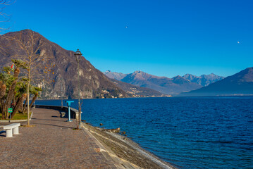 Lakeside promenade at Mennagio, Italy