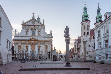 Obraz premium Saint Andrew church and Saints Peter and Paul Church in Krakow/C
