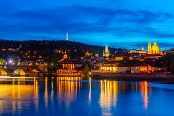 Obraz premium Sunset view of Mala strana in Prague, Czech republic