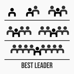 business people and best leader icons 
