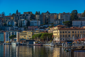 Fototapeta premium Waterfront of Lugano in Switzerland