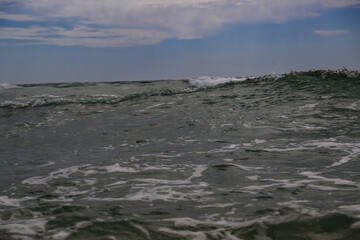 Waves of the  Sea on a background of blue sky