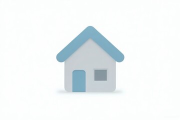 Simple 3D House Icon Minimalist Home Design Element