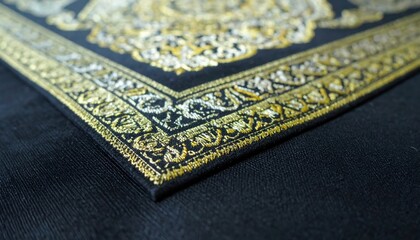 Ornate black textile corner