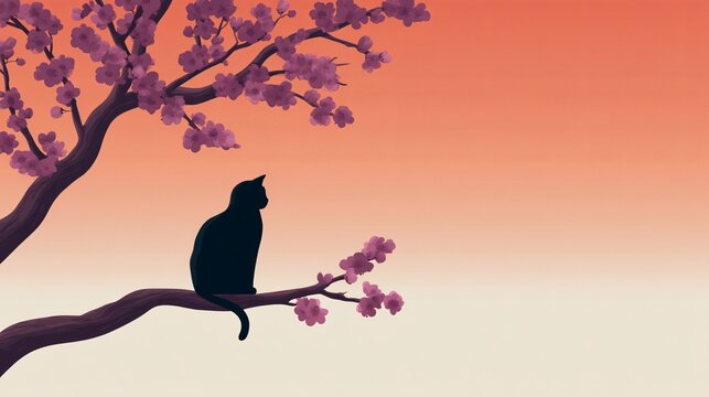 stylized vector art for National Black Cat Appreciation Day - Powered by Adobe
