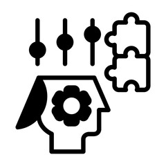 Adaptive Thinking Semi Solid Vector Icon