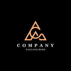 initial letter AC logo design vector