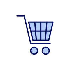 Shopping icon vector. Shopping cart sign and symbol. Trolley icon