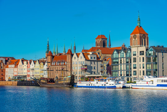 Waterfront of Gdansk during sunny day, Poland