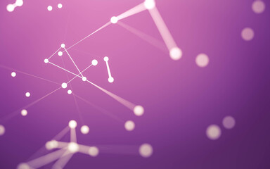Fototapeta na wymiar Abstract background. Molecules technology with polygonal shapes, connecting dots and lines. Connection structure. Big data visualization.