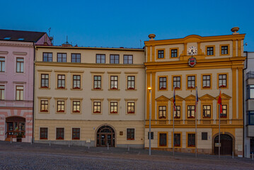 Obraz premium Sunrise view of Karlovo namesti square in trebic, Czech republic