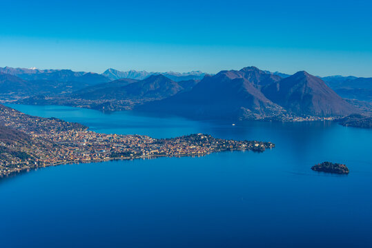 Panorama view of Pallanza, Italy
