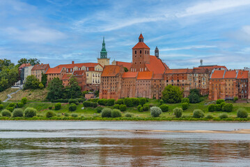 Fototapeta premium Panorama view of Grudziadz town in Poland