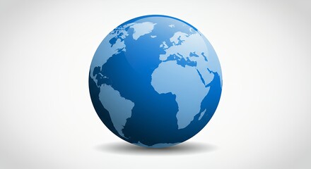 Simple blue globe graphic illustration