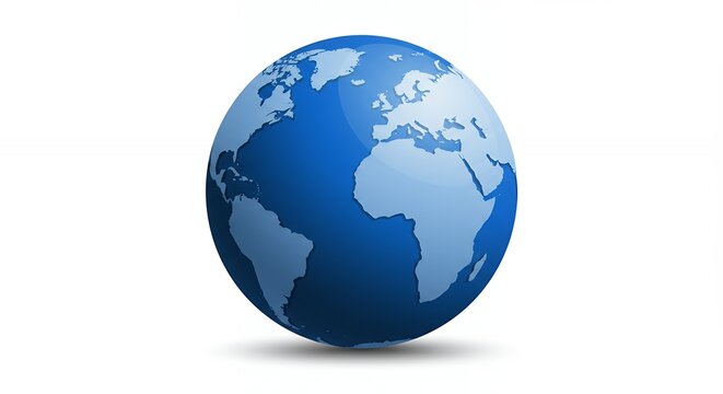 Simple blue globe world map illustration
