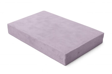 Purple concrete slab floating against transparent background, serving architectural visualization needs with minimalist design aesthetic