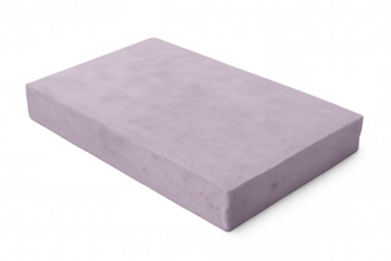 Purple concrete slab floating against transparent background, serving architectural visualization needs with minimalist design aesthetic