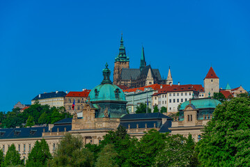 Naklejka premium Straka academy and Prague castle in Prague, Czech republic