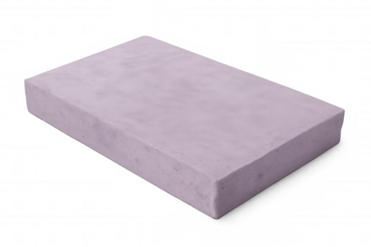 Purple concrete slab floating against transparent background, serving architectural visualization needs with minimalist design aesthetic