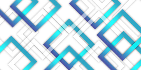 Abstract futuristic geometric blue background with a technological line pattern and square shapes