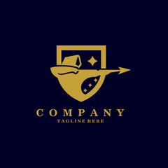 shield archer logo design vector
