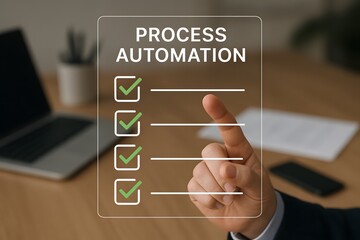 Process automation in a modern office setting, depicting technology and efficiency