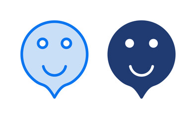 smile icon vector illustration. smile emoticon icon. feedback sign and symbol
