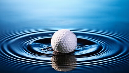 still life of a golf ball on rippling water