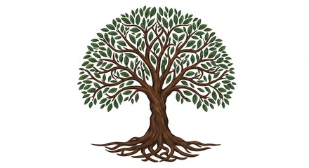 Stylized tree graphic design for nature logos