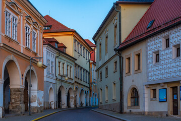 Obraz premium Colourful street in the old town of Kutna Hora, Czech republic