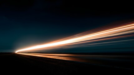 Speed of Light Trails: Capturing the ethereal glow of speeding lights in a captivating dark environment. Experience the captivating allure of motion blur.