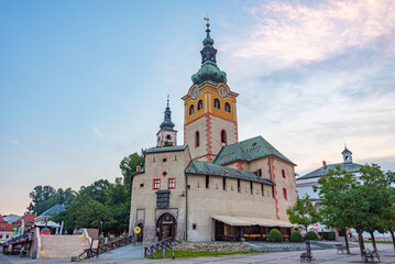 Naklejka premium Sunset view of Banska Bystrica castle in Slovakia