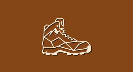 Hiking Boot Outline Icon for Outdoor Adventures.