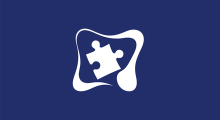 Mental Health Awareness Jigsaw Puzzle Piece Graphic.