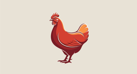 Detailed illustration of a proud red chicken a symbol of farm life and poultry.