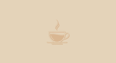 Minimalist pixel art illustration of a steaming coffee cup.