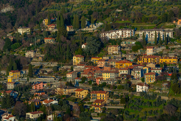 Fototapeta premium Perledo village at Lago di Como in Italy