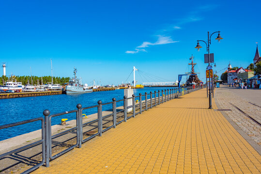 Summer day at the port of Ustka, Poland