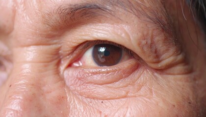Close-up of Human Eye, Showing Wrinkles and Details